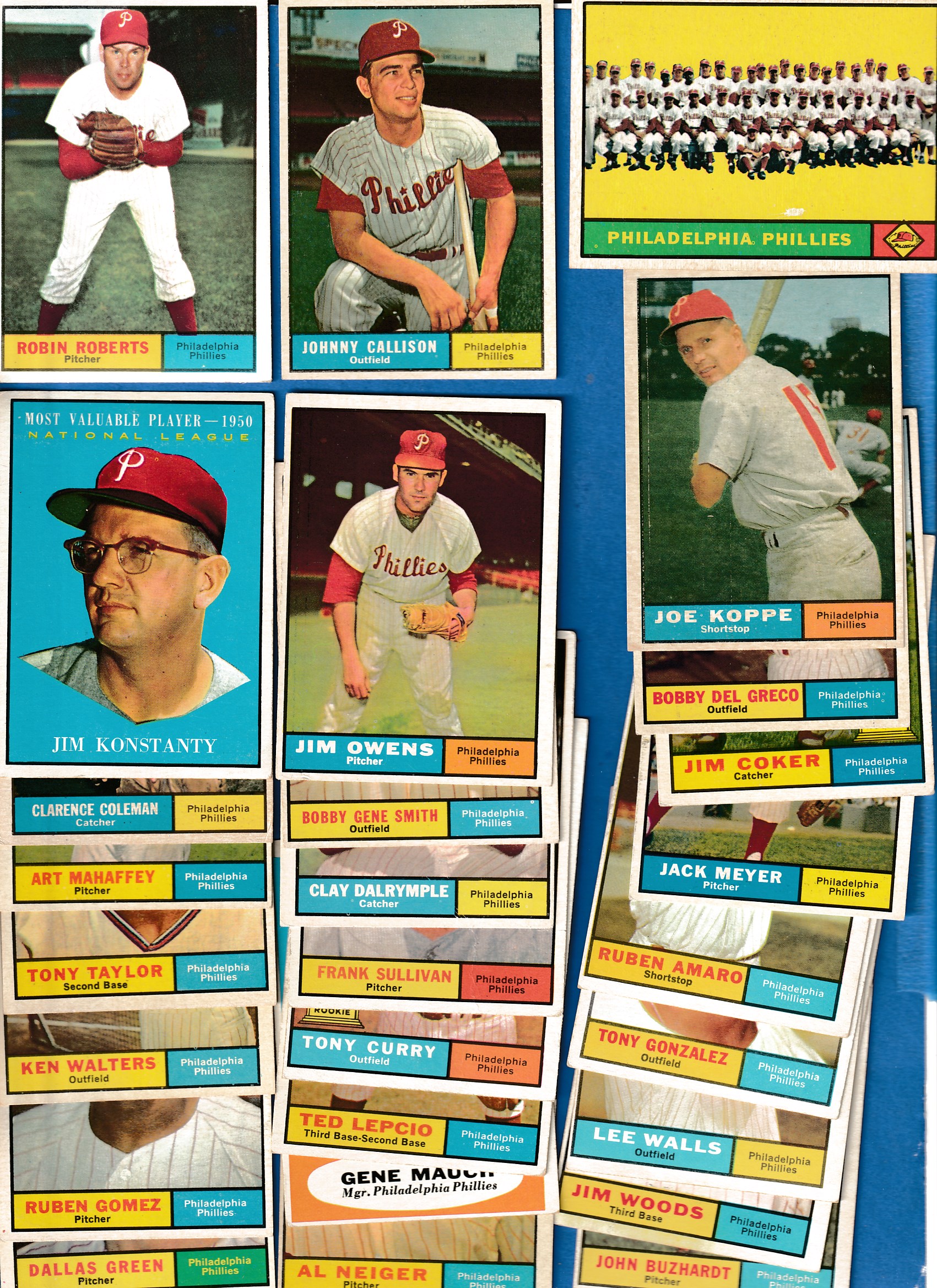 1961 Topps  - PHILLIES - COMPLETE LOW# TEAM SET (26 cards) + bonus Baseball cards value