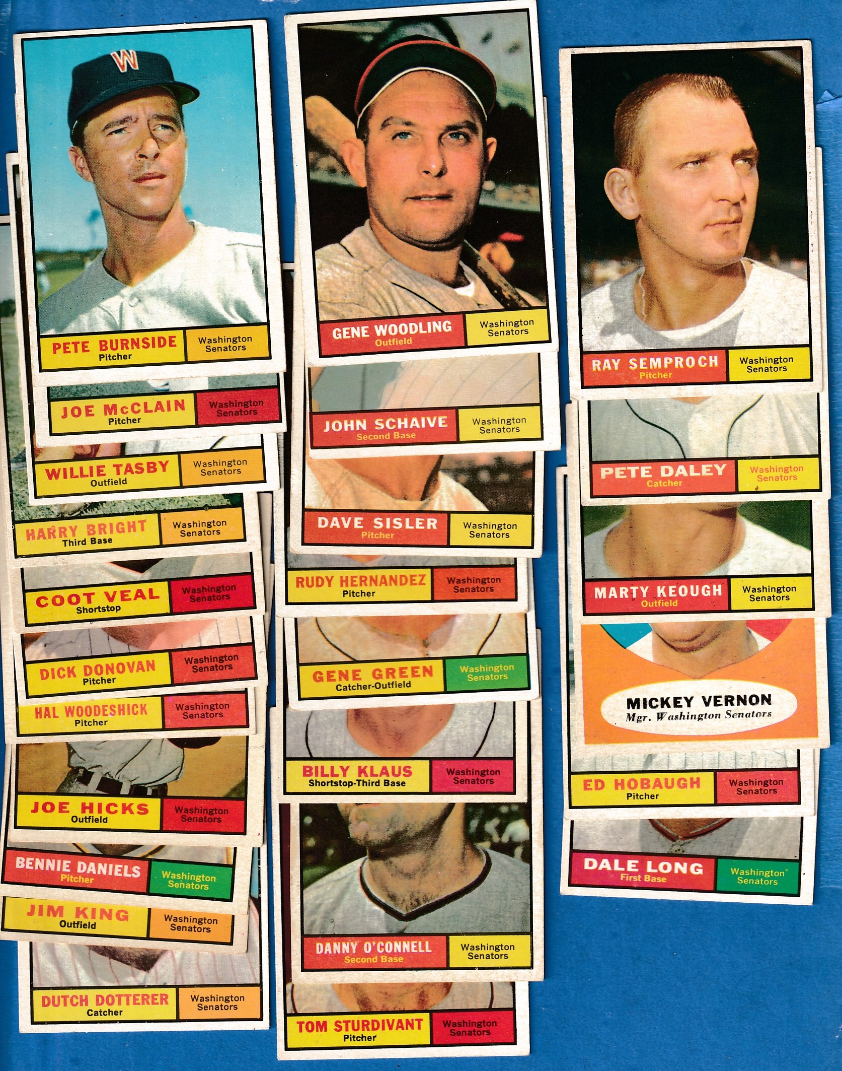 1961 Topps  - SENATORS (Washington) - COMPLETE LOW# TEAM SET (25 cards) Baseball cards value