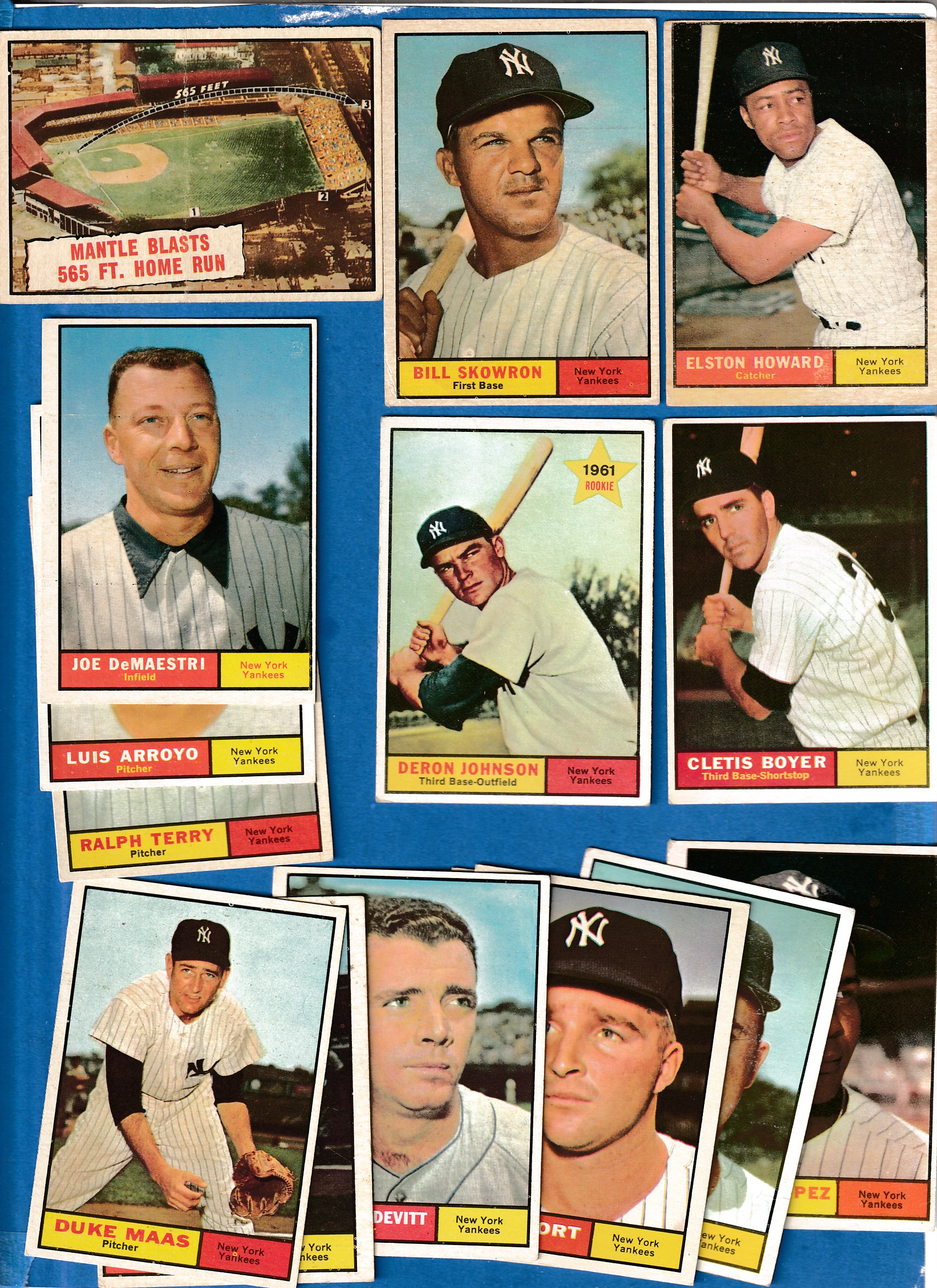 1961 Topps  - YANKEES - Team Lot of (11) different Baseball cards value
