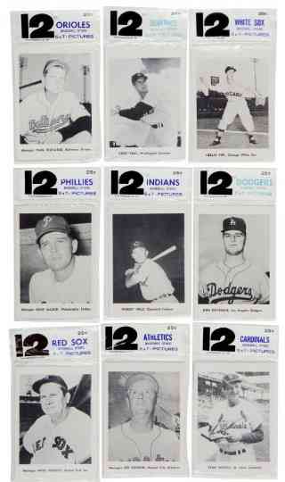 1961  Jay's Photos -Lot 5 TEAM SETS-sealed original packs(St,LA,WS,A,Phils) Baseball cards value