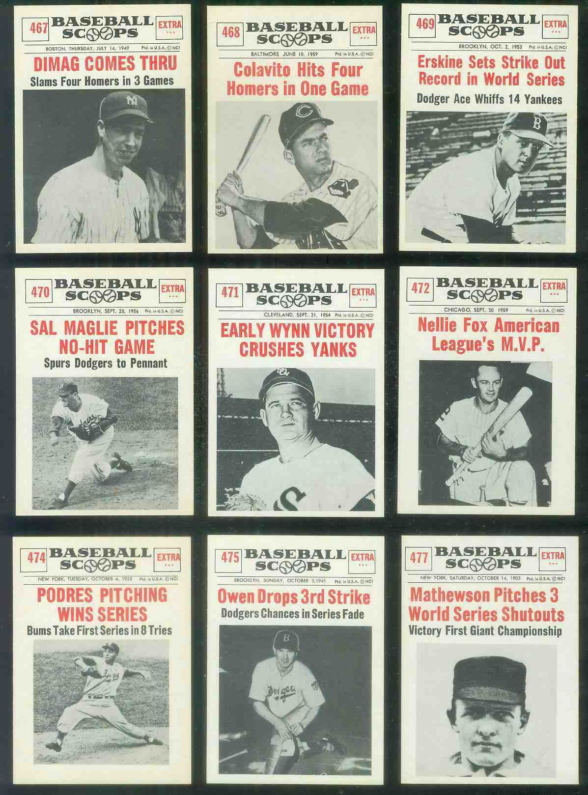 1961 Nu-Card Scoops #467 Joe DiMaggio 'Comes Thru' (Yankees) Baseball cards value