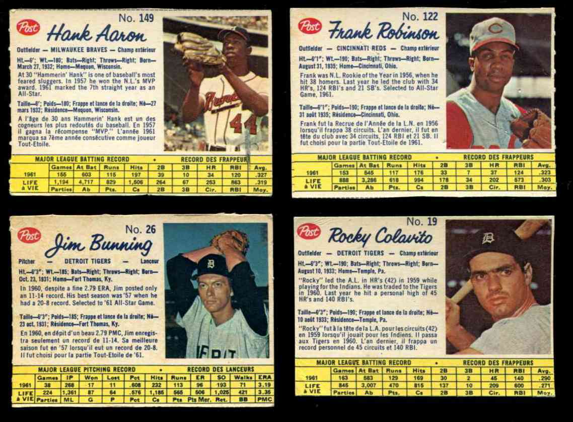 1962 Post Canadian #122 Frank Robinson [#x] (Reds) Baseball cards value
