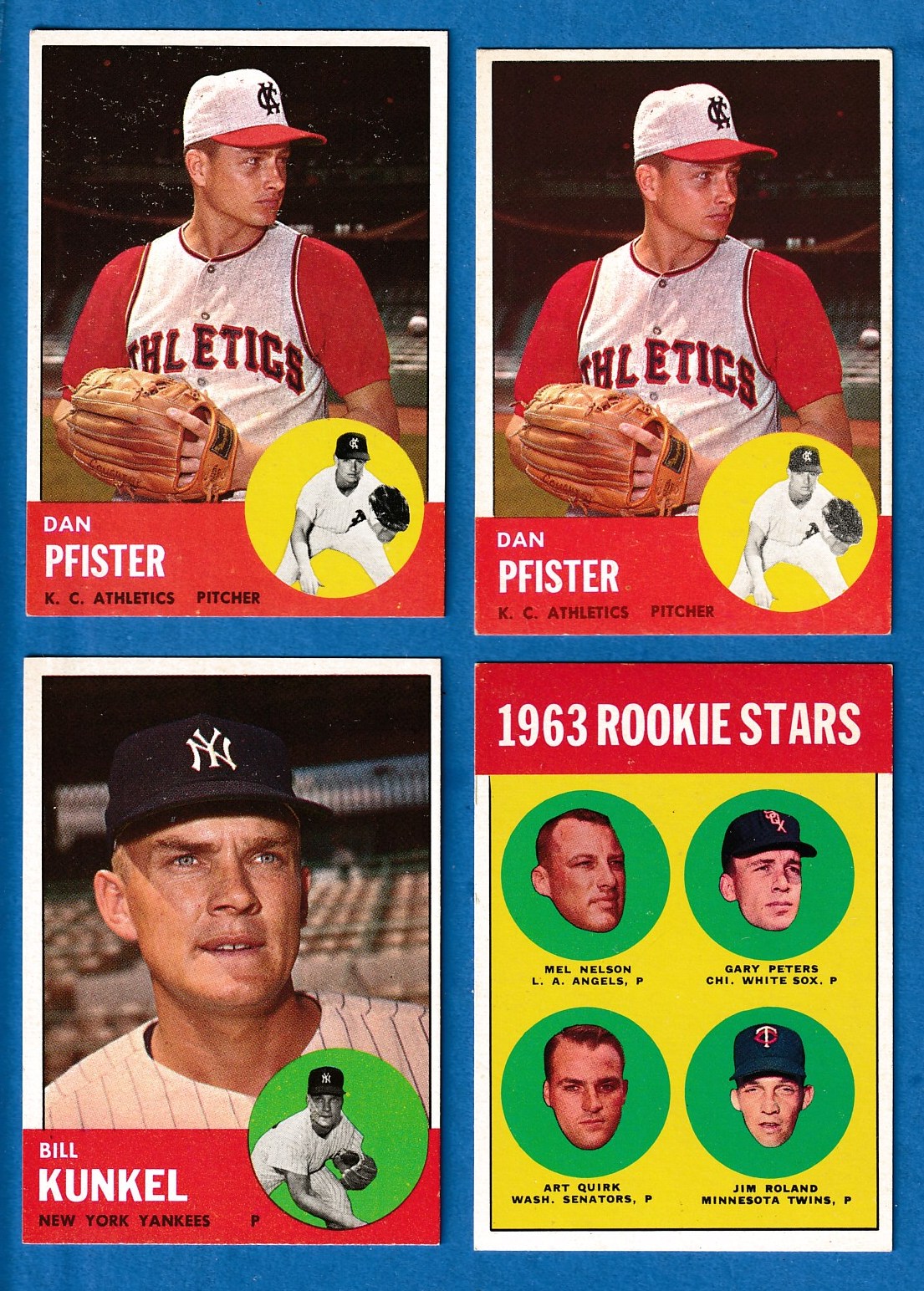 1963 Topps #521 Dan Pfister SCARCEST MID SERIES (Kansas City A's) Baseball cards value