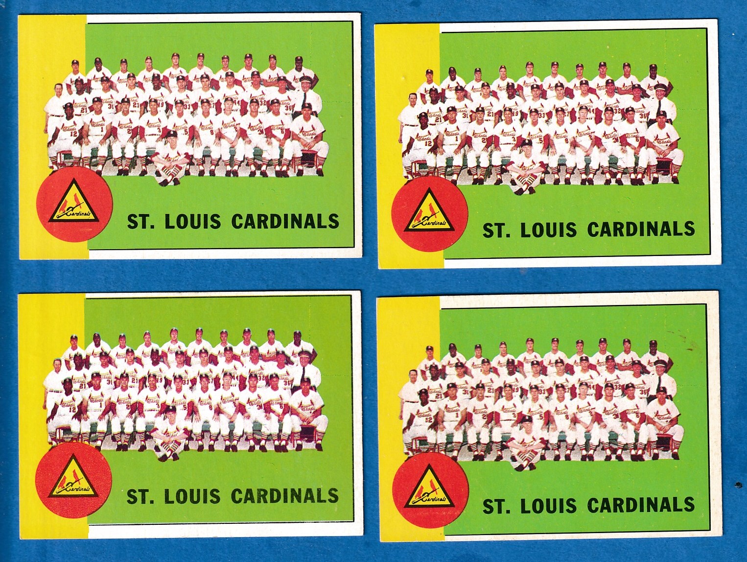 1963 Topps #524 Cardinals TEAM card SCARCE HIGH SERIES Baseball cards value