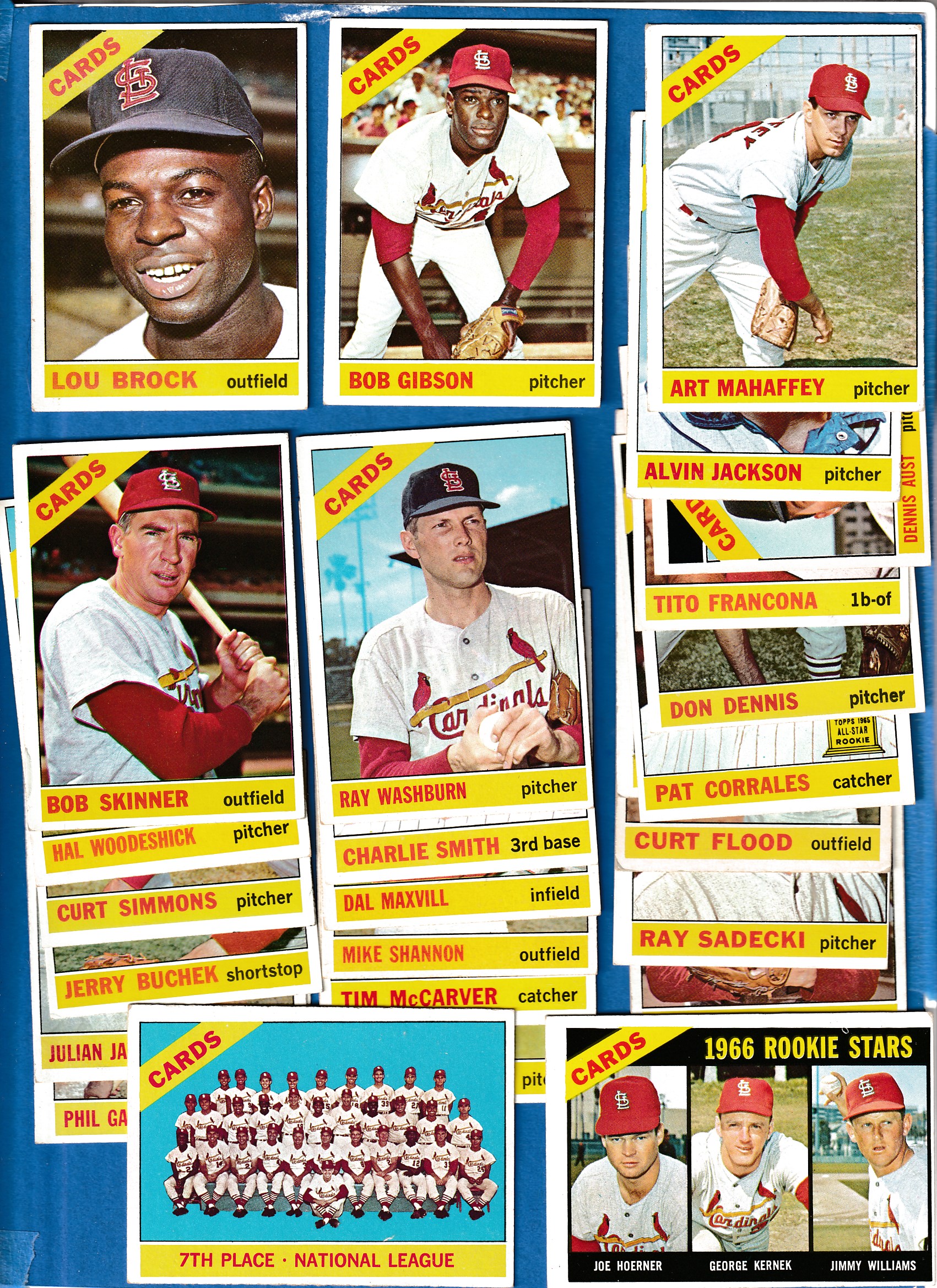1966 Topps  - CARDINALS - Near Complete Team Set/Lot (24/28) Baseball cards value