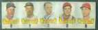  1966 Topps RUB-OFFS - UNCUT STRIP of 5 Rub-Offs with Tim McCarver