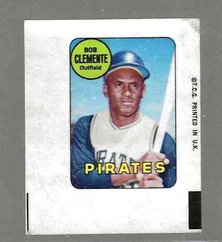 1969 Topps DECALS # 6 Roberto Clemente (Pirates) Baseball cards value