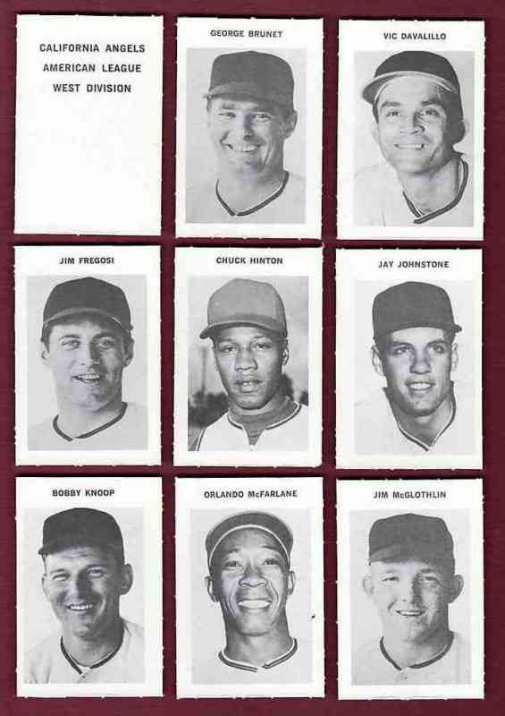   Angels - 1969 Milton Bradley - COMPLETE TEAM SET (15) w/Header ! Baseball cards value