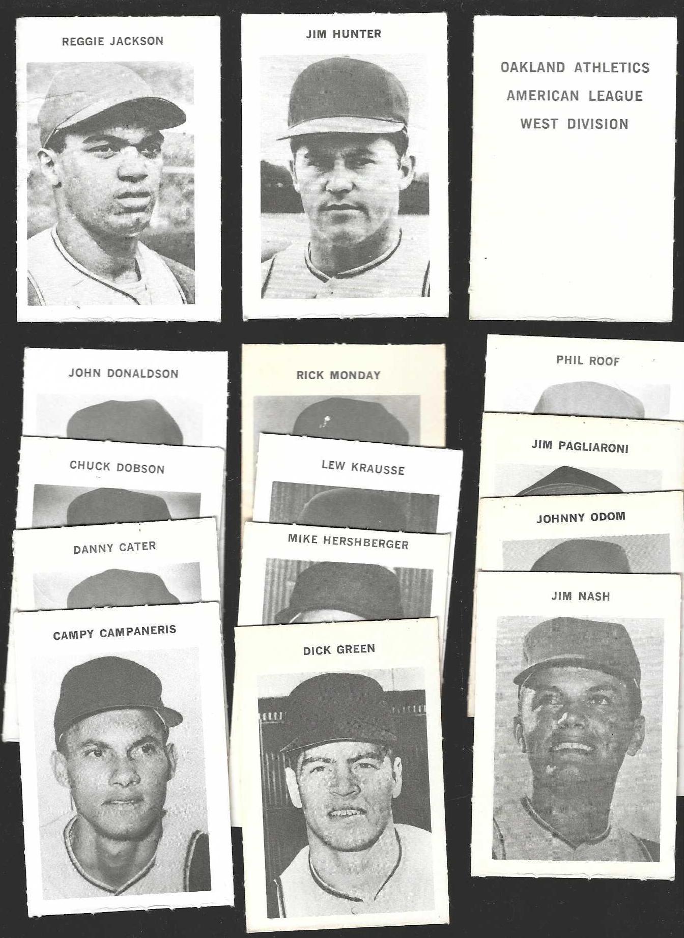   A's - 1969 Milton Bradley - COMPLETE TEAM SET (15) w/Header ! Baseball cards value