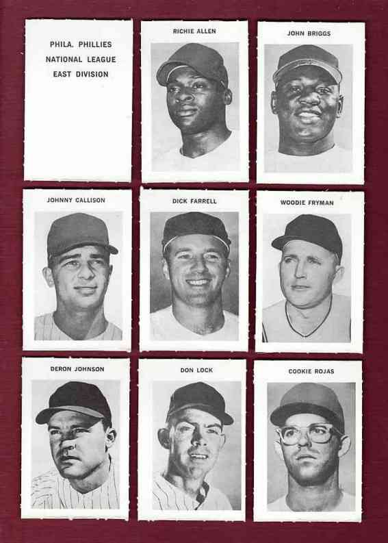   Phillies - 1969 Milton Bradley - COMPLETE TEAM SET (12) w/Header ! Baseball cards value