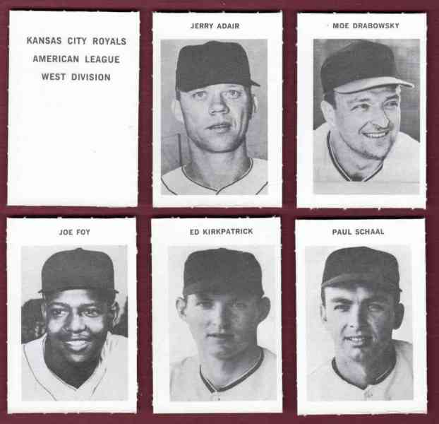   Royals - 1969 Milton Bradley - COMPLETE TEAM SET (6) w/Header ! Baseball cards value
