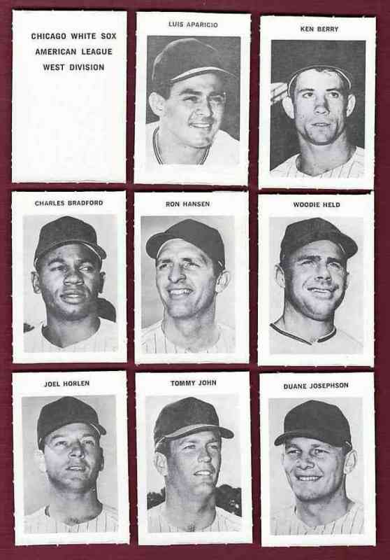   White Sox - 1969 Milton Bradley COMPLETE TEAM SET (14) w/Header ! Baseball cards value