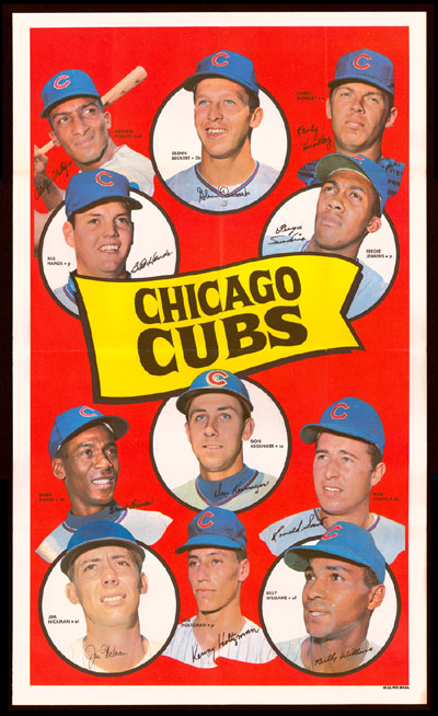 1969 Topps TEAM POSTERS # 4 Chicago Cubs Baseball cards value