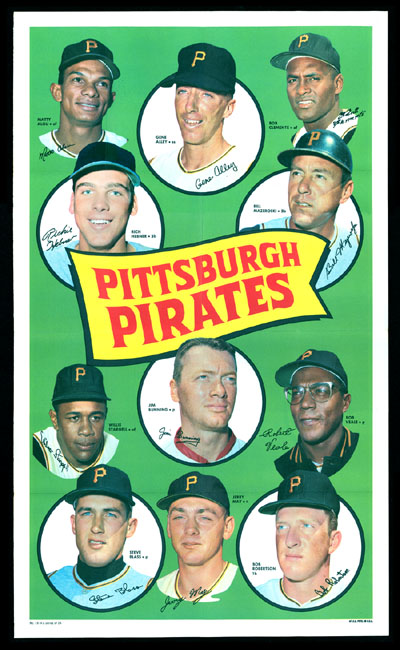 1969 Topps TEAM POSTERS #16 Pittsburgh Pirates Baseball cards value