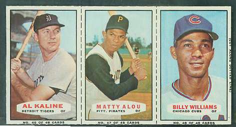 1967 Bazooka COMPLETE PANEL #46-48 AL KALINE/Billy Williams/Maty Alou Baseball cards value