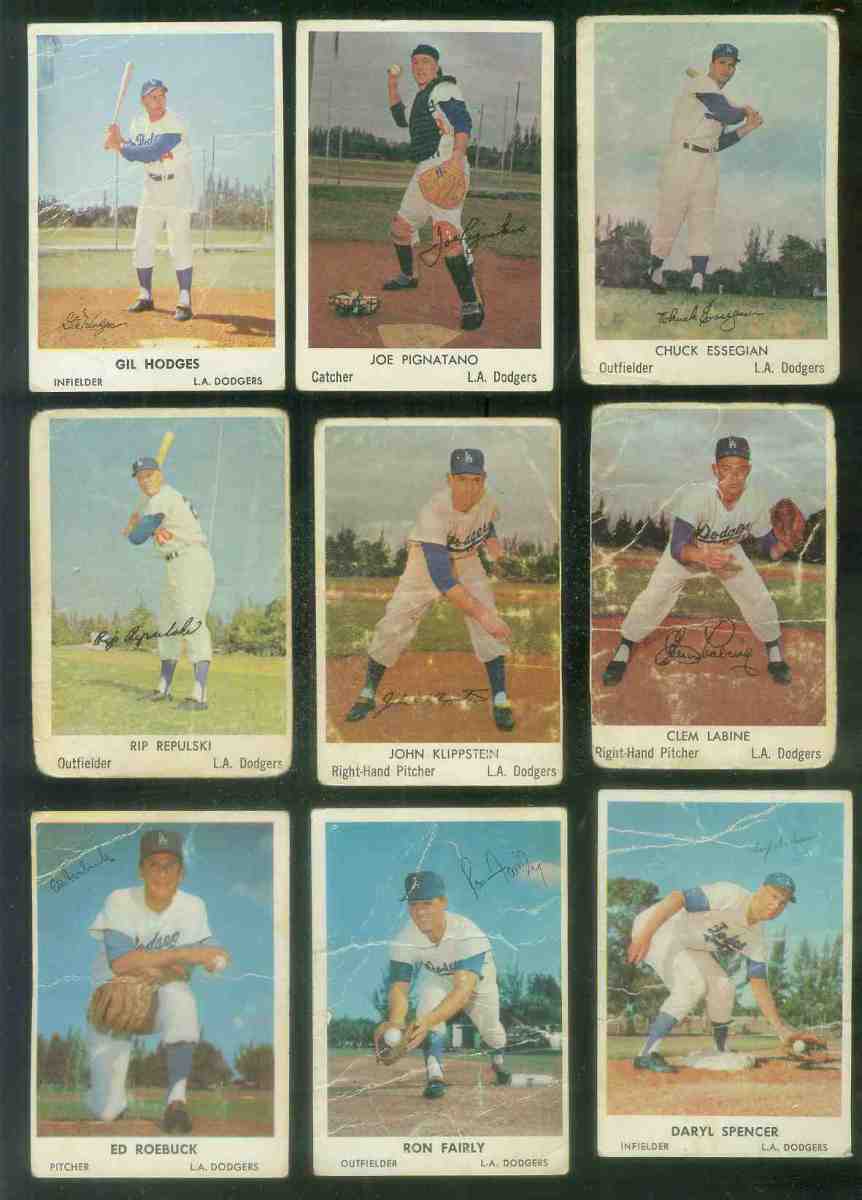 1960 - 1962 Bell Brand Dodgers  - Lot of (8) diff. with scarce short prints Baseball cards value