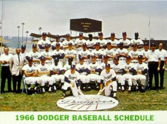 1966 Los Angeles DODGERS - POCKET SCHEDULE (Security 1st National Bank) Baseball cards value