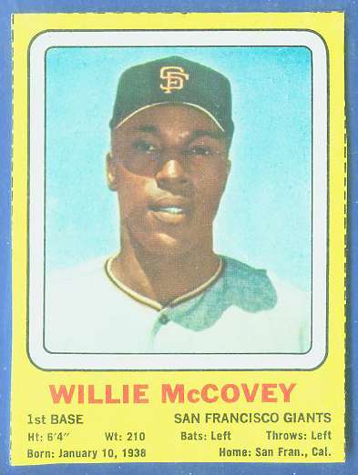 1969 Transogram #36 Willie McCovey (Giants) Baseball cards value