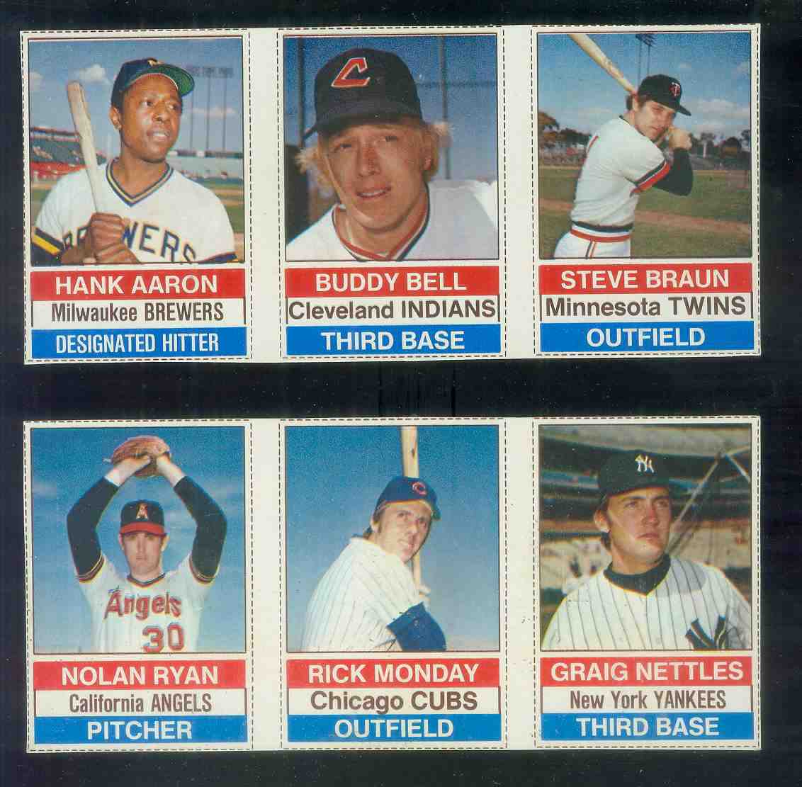  1976 Hostess PANEL #.79-80-81 NOLAN RYAN/Rick Monday/Nettles (bd) Baseball cards value