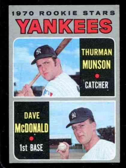 1970 Topps #189 THURMAN MUNSON ROOKIE [#a] (Yankees) Baseball cards value