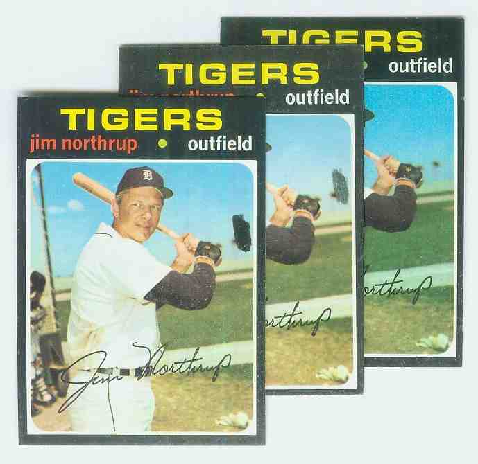 1971 Topps #265b Jim Northrup [VAR:Large Dark black blob] (Tigers) Baseball cards value