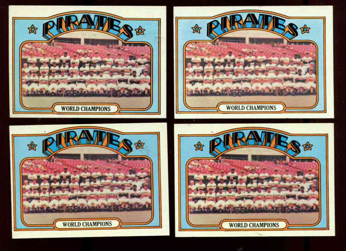 1972 Topps #  1a WORLD CHAMPIONS Pittsburgh Pirates TEAM card [VAR:No Dot] Baseball cards value