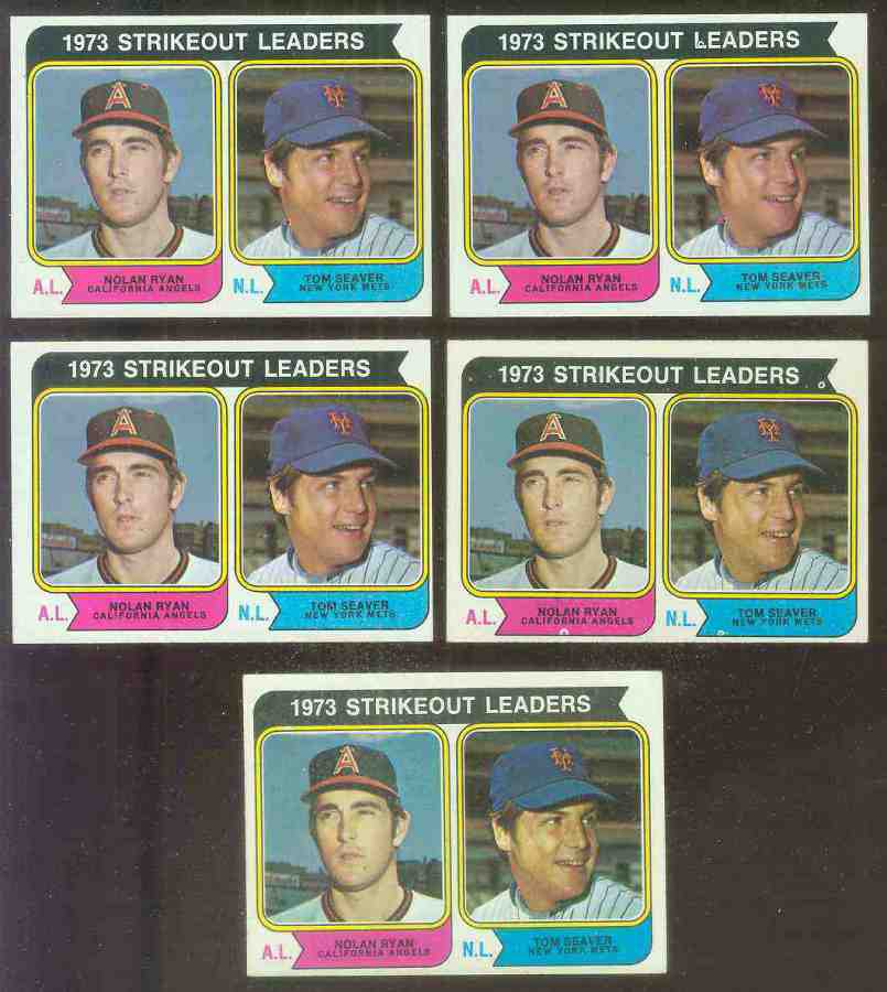 1974 Topps #207 Strikeout Leaders (Nolan Ryan/Tom Seaver)(Angels/Mets) Baseball cards value