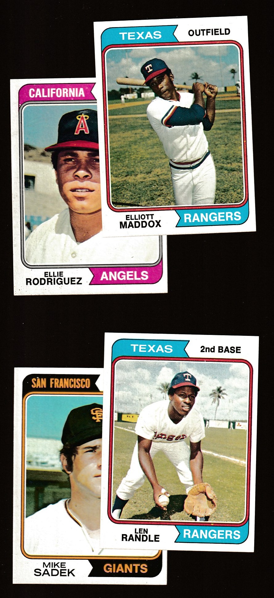 1974 Topps WRONG-BACK  COMBO #446/577 Len Randle/Mike Sadek(Rangers/Giants) Baseball cards value