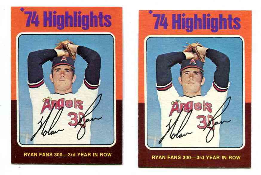 1975 Topps #  5 Nolan Ryan '74 Highlights (Astros) Baseball cards value