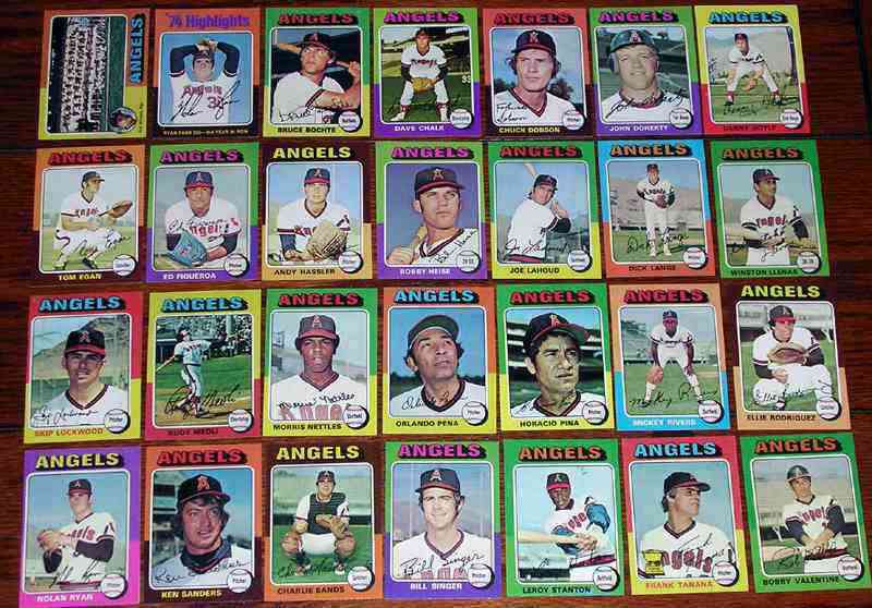  ANGELS (27) - 1975 Topps COMPLETE TEAM SET Baseball cards value