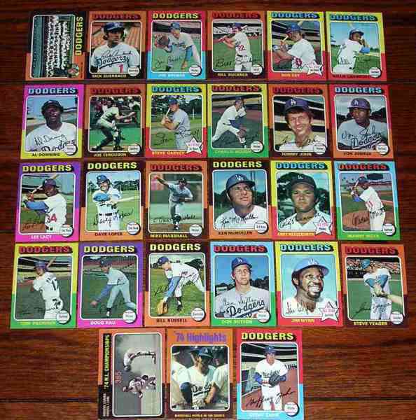  DODGERS - 1975 Topps MINI COMPLETE TEAM SET (25) Baseball cards value