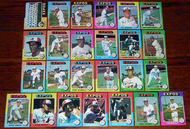  EXPOS - 1975 Topps MINI COMPLETE TEAM SET (25) Baseball cards value
