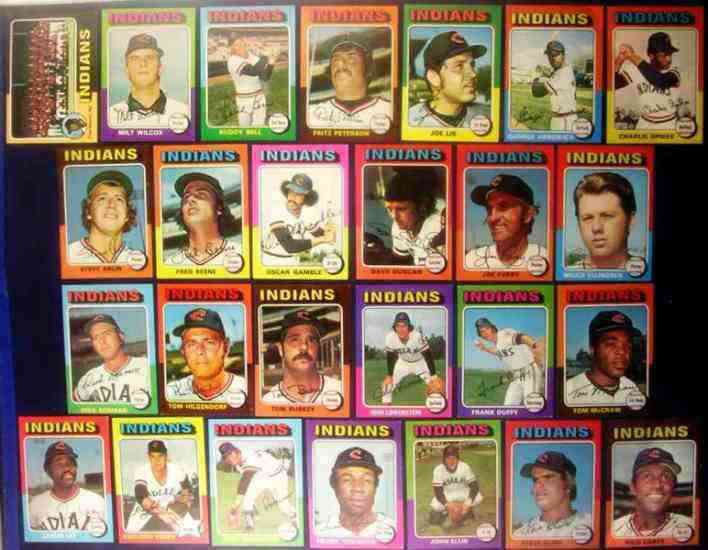  INDIANS - 1975 Topps MINI COMPLETE TEAM SET (26) Baseball cards value