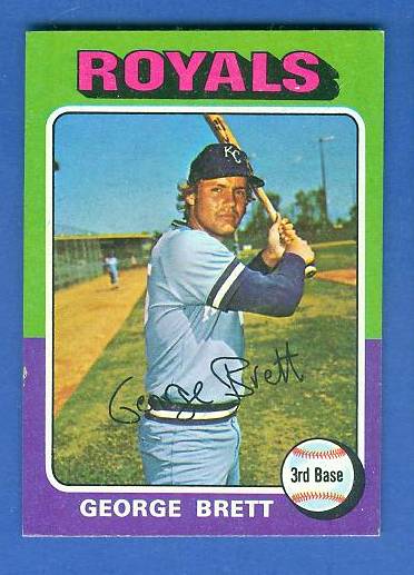 1975 Topps MINI #228 George Brett ROOKIE [#b] (Royals) Baseball cards value