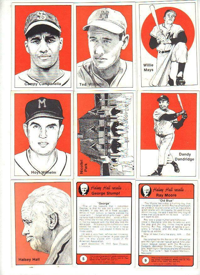 Willie Mays - 1978 Halsey Hall Recalls COMPLETE SET (Minneapolis Miners) Baseball cards value