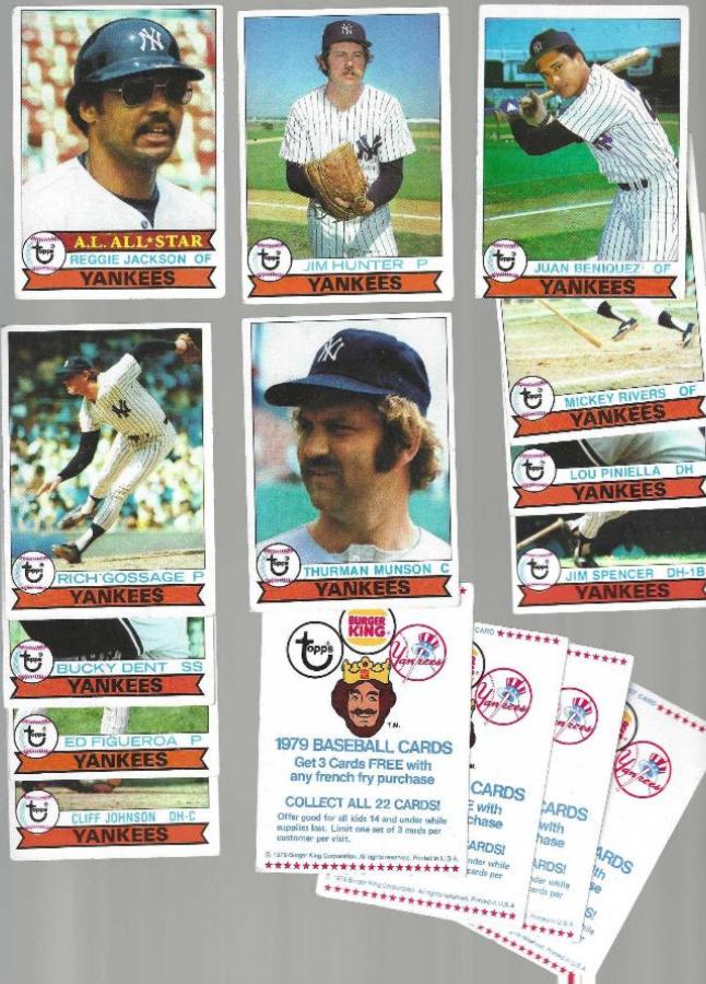 1979 Topps  Burger King - YANKEES Starter Team Set/Lot of (15) Baseball cards value