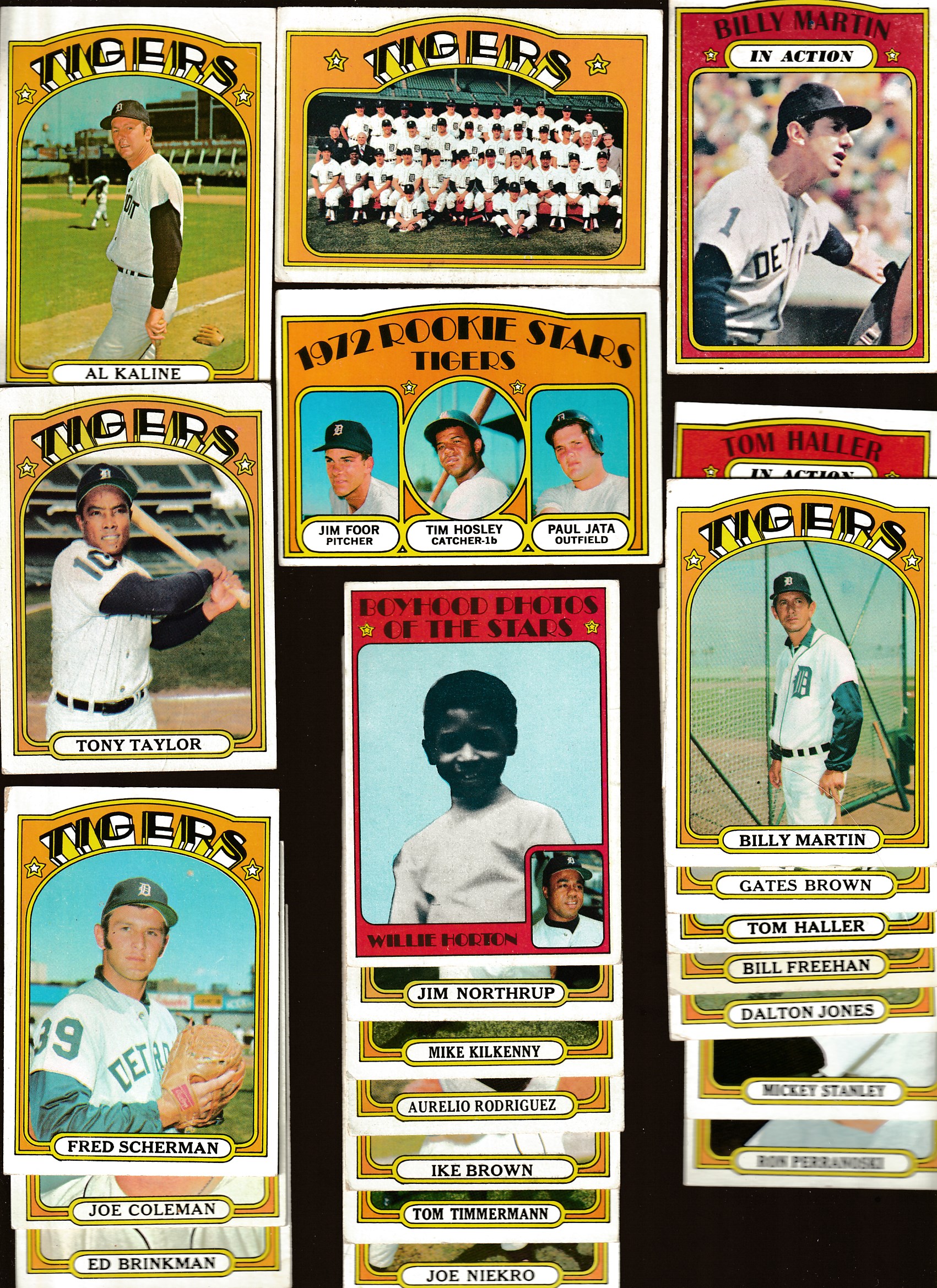  1972 Topps - TIGERS - Near Complete Team Set (23 cards) Baseball cards value