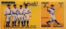 BABE RUTH/Lou Gehrig/Murderer's Row - 1972 MANAMA Official Postage Stamp Baseball cards value