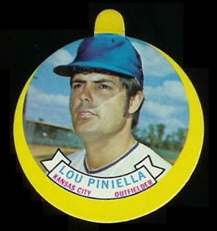 1973 Topps Candy Lid - LOU PINIELLA (Royals) Baseball cards value