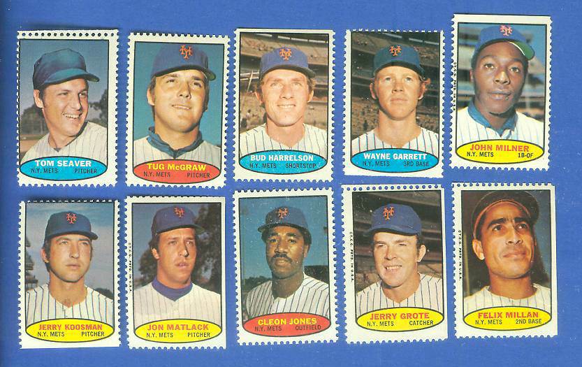  Mets - 1974 Topps Stamps COMPLETE TEAM SET (10 stamps) Baseball cards value