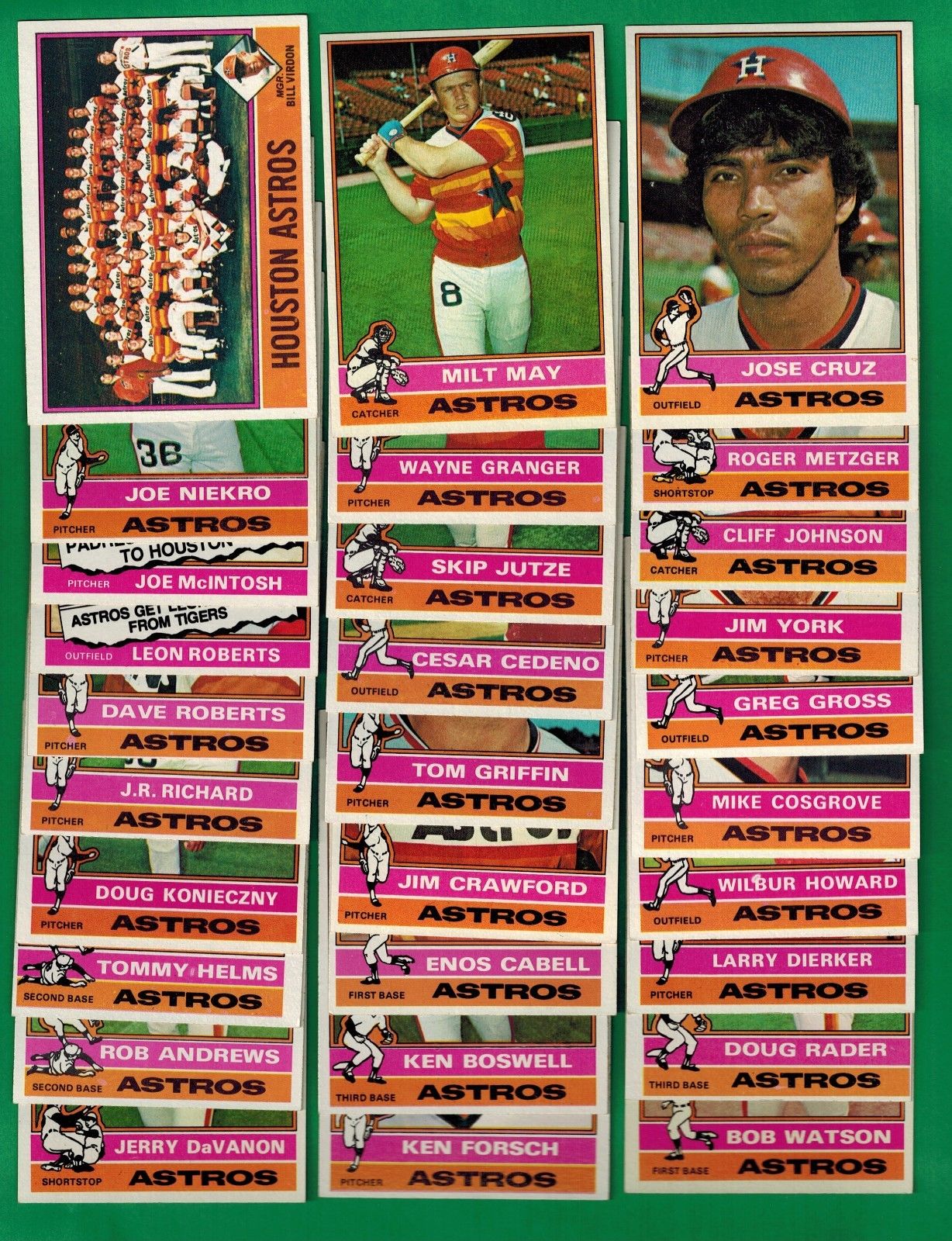  ASTROS - 1976 O-Pee-Chee/OPC - COMPLETE TEAM SET (27) Baseball cards value