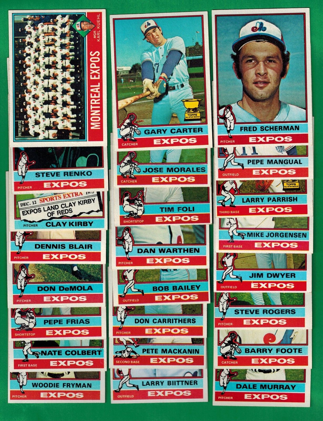  EXPOS - 1976 O-Pee-Chee/OPC - Near Complete TEAM SET (21/23) Baseball cards value