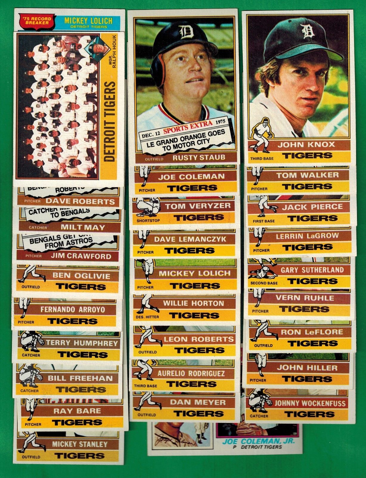  TIGERS - 1976 O-Pee-Chee/OPC - Starter TEAM SET/Lot (17/24) Baseball cards value
