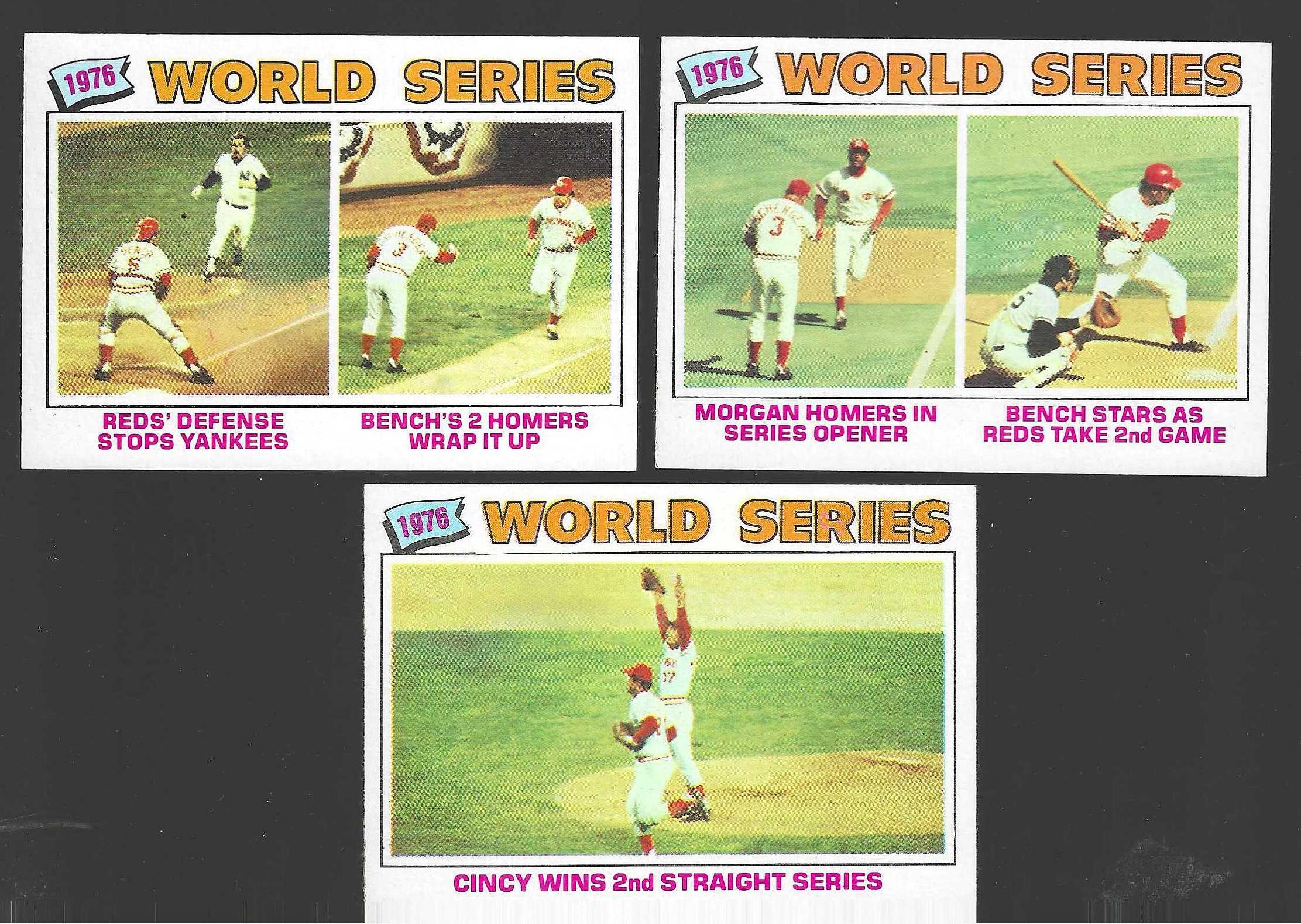 1977 Topps #411 -413 World Series complete 3-card Reds/Yankees subset Baseball cards value