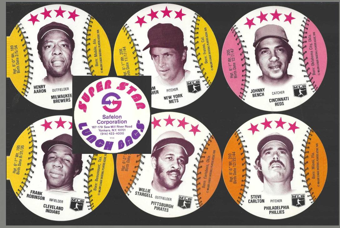  1976 Safelon MSA Disc - Lot of (6) HALL-of-FAMERS !!! Baseball cards value