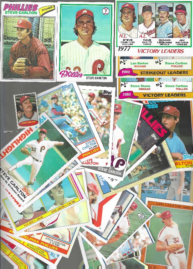 Steve Carlton -  TOPPS Collection - (1974-1987) - Lot of (34) different Baseball cards value