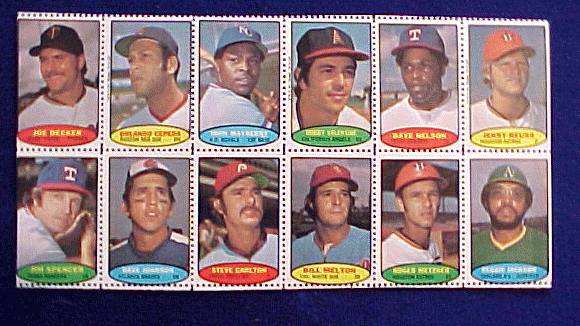 1974 Topps STAMPS SHEET #.8 Steve Carlton, Reggie Jackson, Orlando Cepeda Baseball cards value