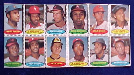 1974 Topps STAMPS SHEET #.9 Frank Robinson, Al Kaline, Jim Palmer Baseball cards value