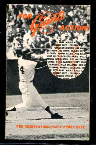 Willie Mays - 1970 POCKET SCHEDULE (San Francisco Giants) Baseball cards value