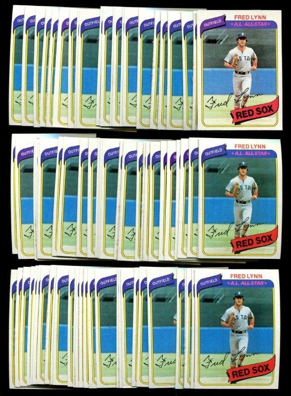 1980 Topps #110 Fred Lynn - Lot of (500) cards (Red Sox) Baseball cards value